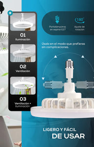 FOCO VENTILADOR LED CON AROMATIZADOR 3 EN 1